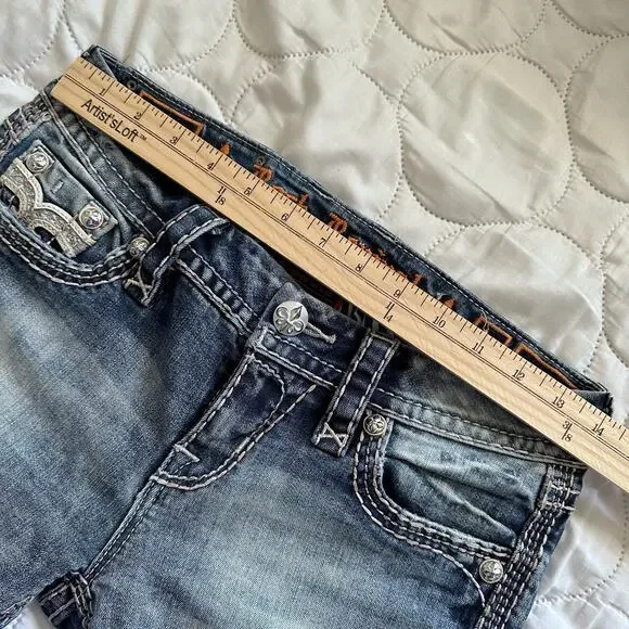 Rock Revival Sakai Ankle Skinny Embellished Jeans Size 26 - Picture 12 of 14